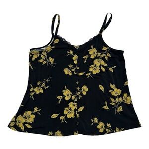 Torrid Black Yellow Floral Sleeveless Swing Blouse Womens 0X